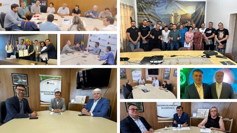 Mosaico com fotos das agendas da semana, 