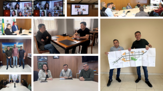 Mosaico com fotos das agendas da semana
